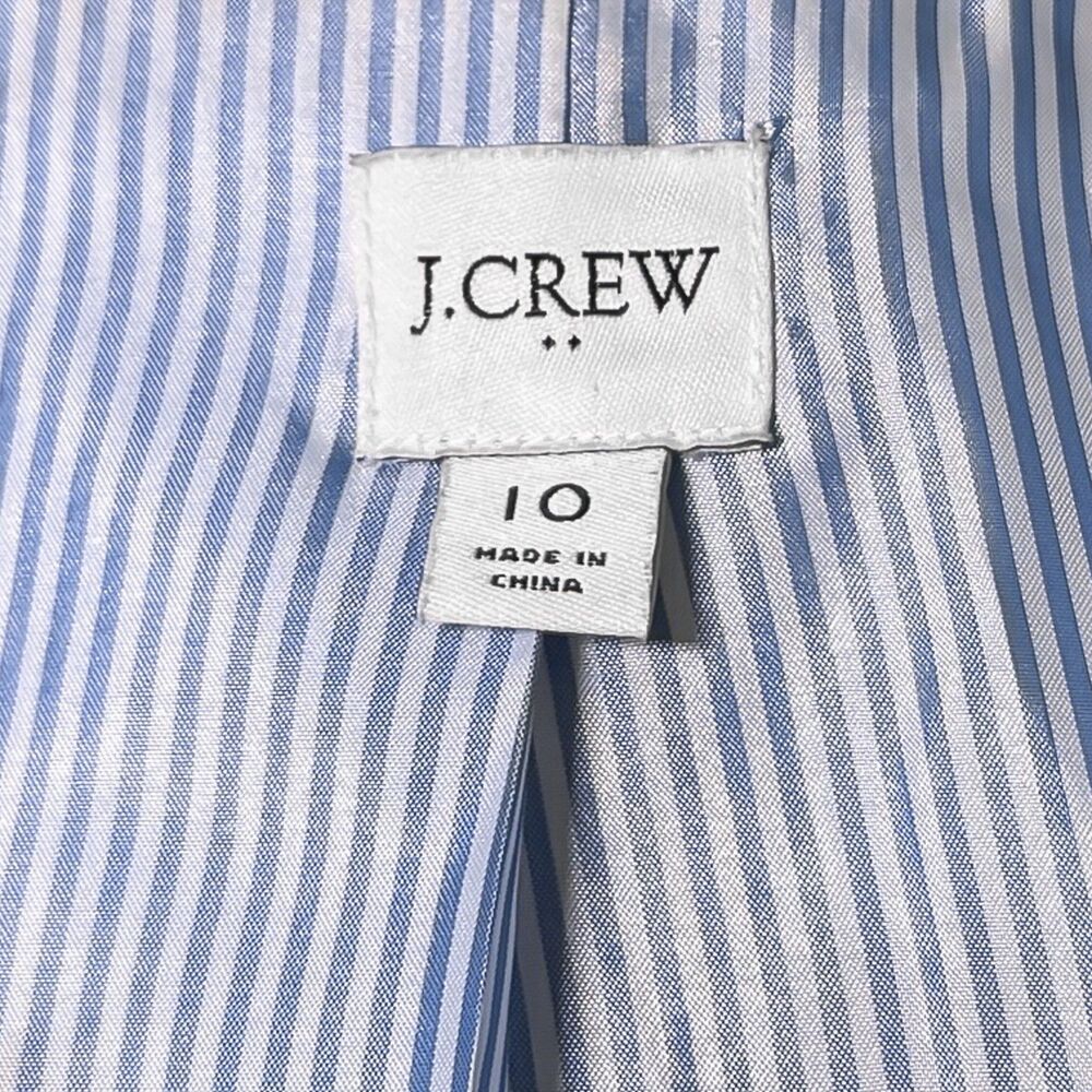 J Crew Womens 10 Tan Wool Blend Blazer Gold Crest Buttons Career Office Jacket - Picture 3 of 10